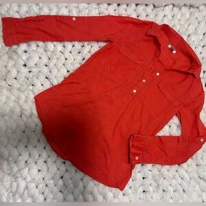 Old Navy Coral-Red Button Shirt